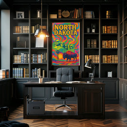 North Dakota Psychedelic Poster