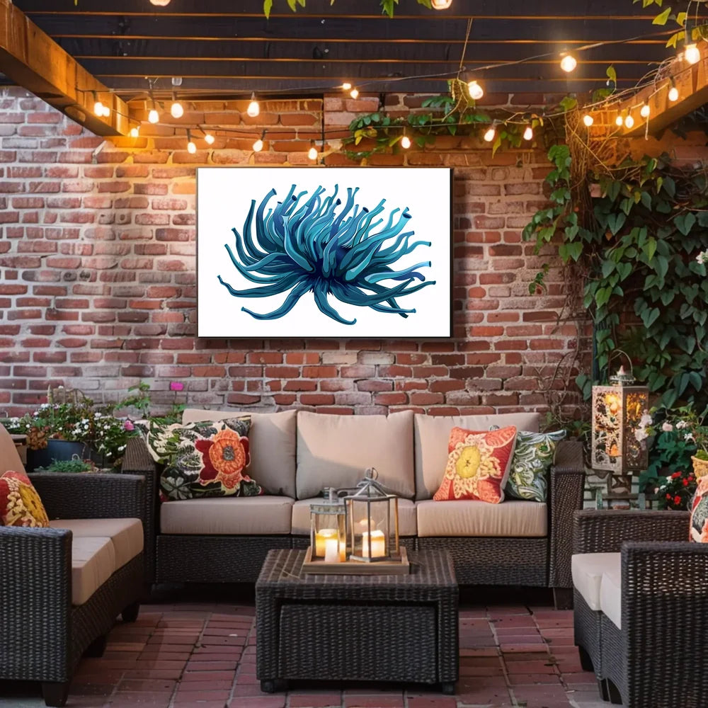 Vibrant Sea Anemone Modern Abstract Art Poster