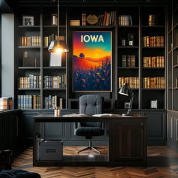 Iowa Sunset Landscape Poster