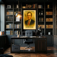 George H. W. Bush 41st President of the United States Vintage Watercolor Poster