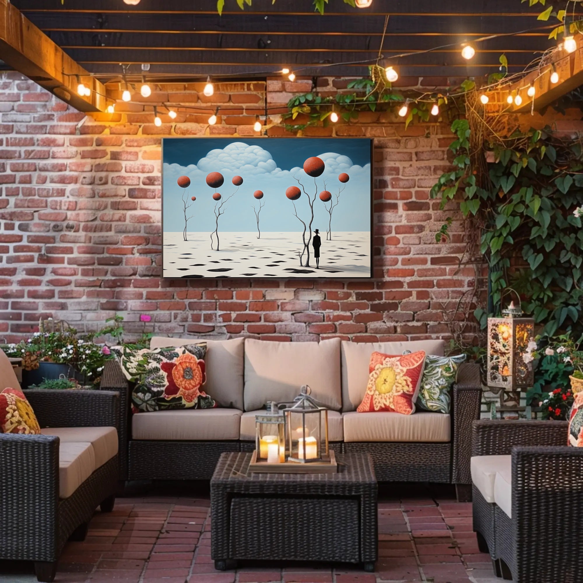 Surreal Trees in Desert Futuristic Sci-Fi Poster