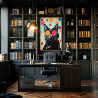 Psychedelic Cat Poster Abstract Wall Art Print