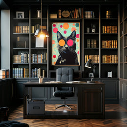 Psychedelic Cat Poster Abstract Wall Art Print