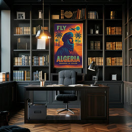Travel to Algeria Retro Desert Adventure Travel Poster PosterGoat