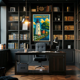 Connecticut Lighthouse Scene Poster