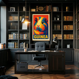Vibrant Guinea Pig Portrait Poster