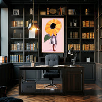 Whimsical Sunflower Child Poster Art Print