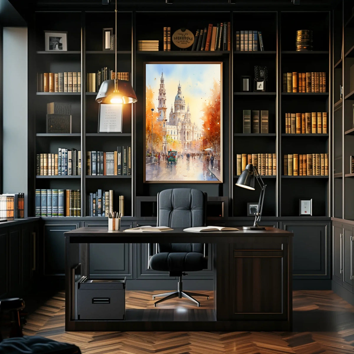 Grand Historic European Building in Urban Live Scene Poster
