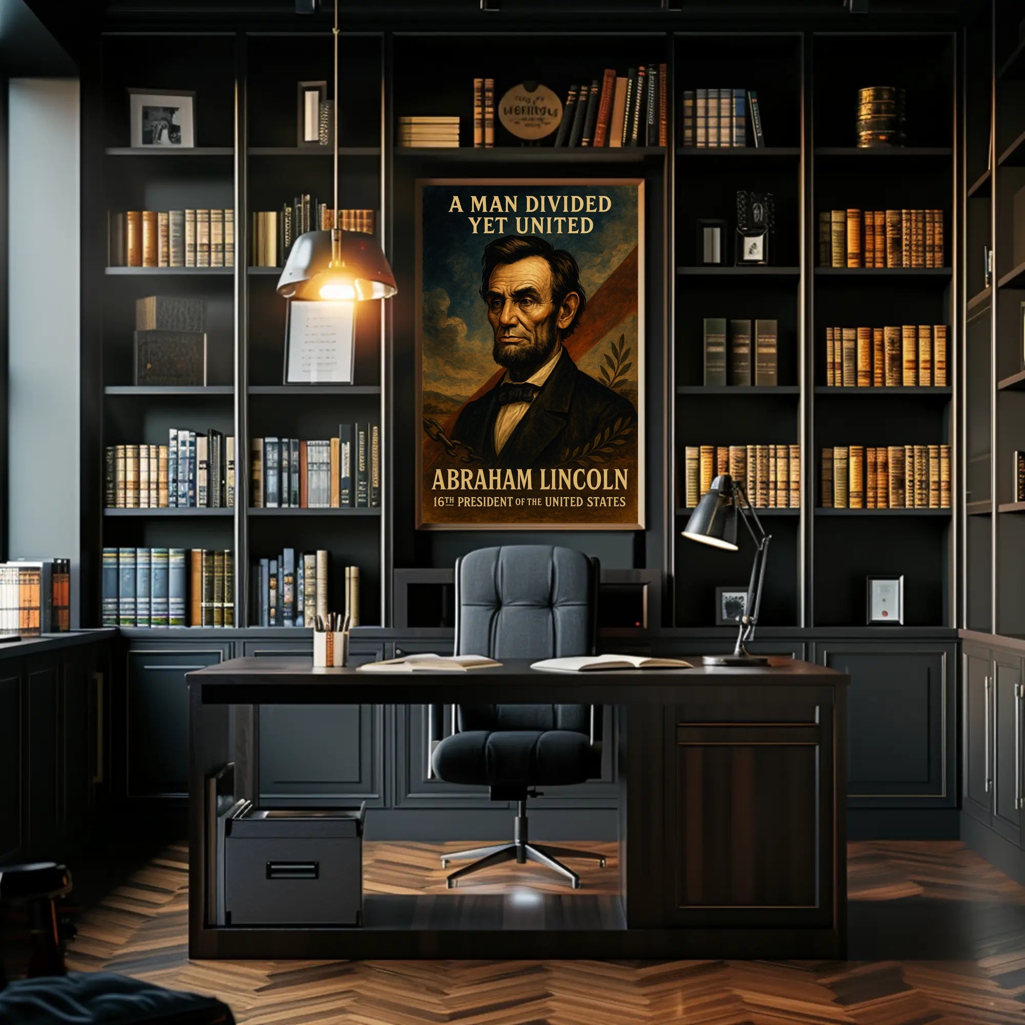 Abraham Lincoln Unity and Division Historical Presidential Poster