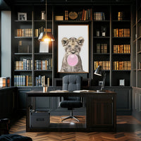 Bubble-Blowing Lion Cub Poster