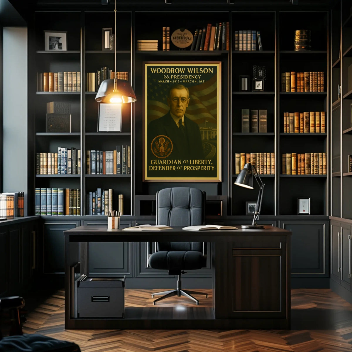 Woodrow Wilson Artistic Presidential Portrait Poster