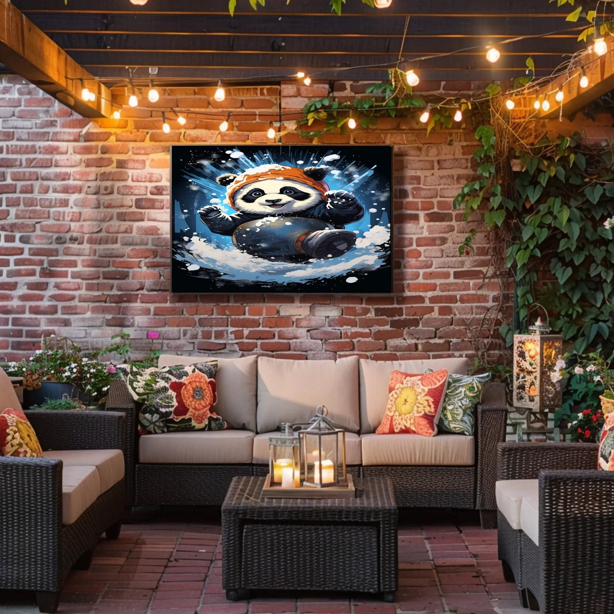 Winter Adventure Panda Poster