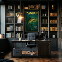 Zander Freshwater Fish Poster Vintage Fishing Print