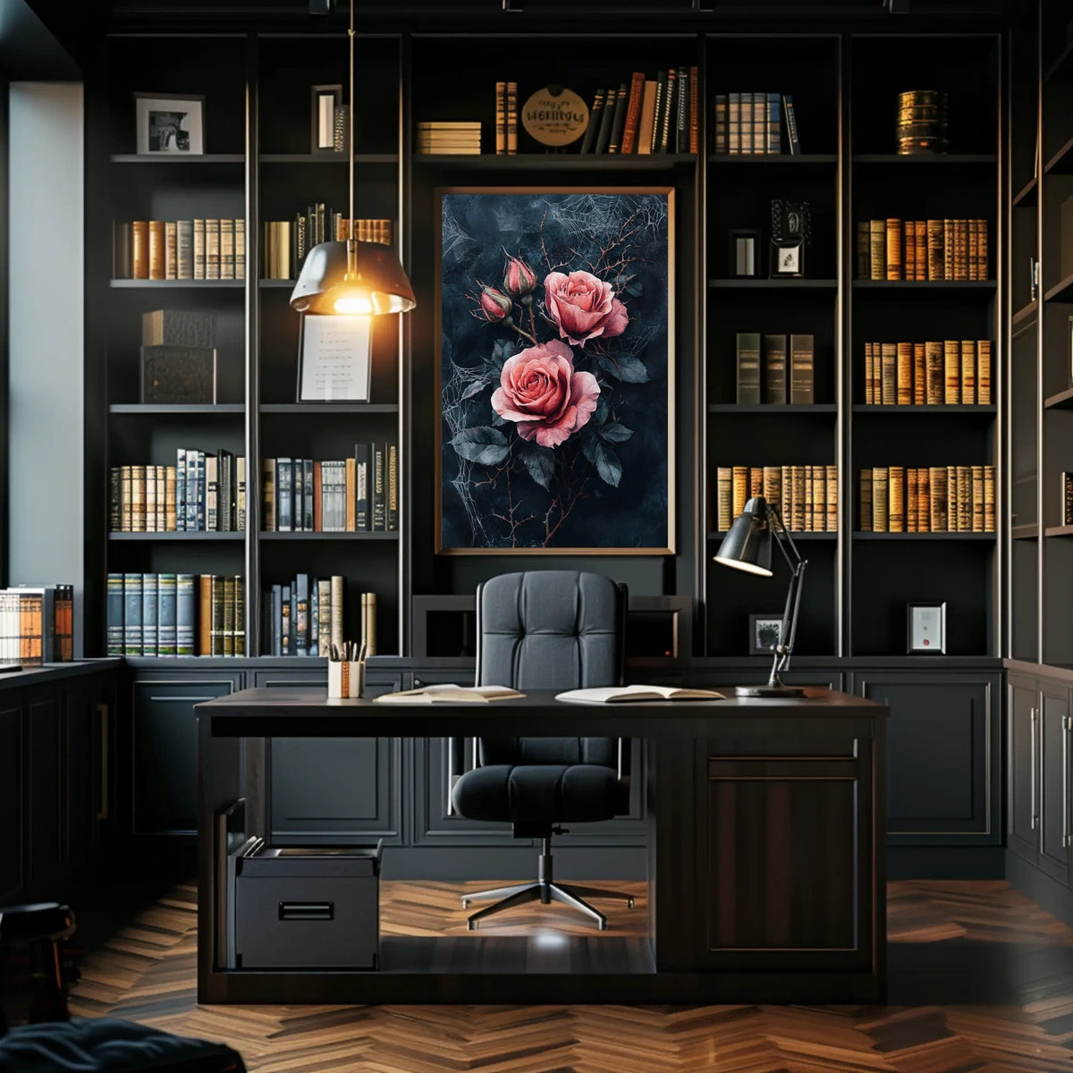 The poster features a dark moody design with a gothic romantic theme. At Travel Poster