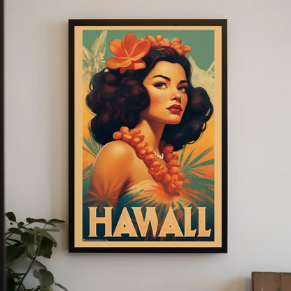 Hawaii Vintage Travel Poster