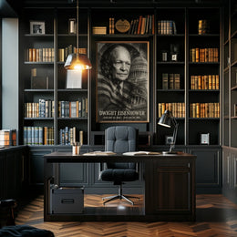 Dwight D. Eisenhower 34th President of the United States Double Exposure Poster