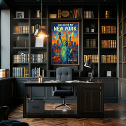 Welcome To New York Poster Modern Urban Life Wall Art