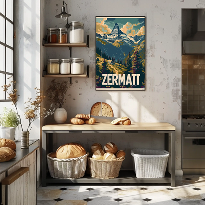 Zermatt Switzerland Matterhorn Alps Travel Poster