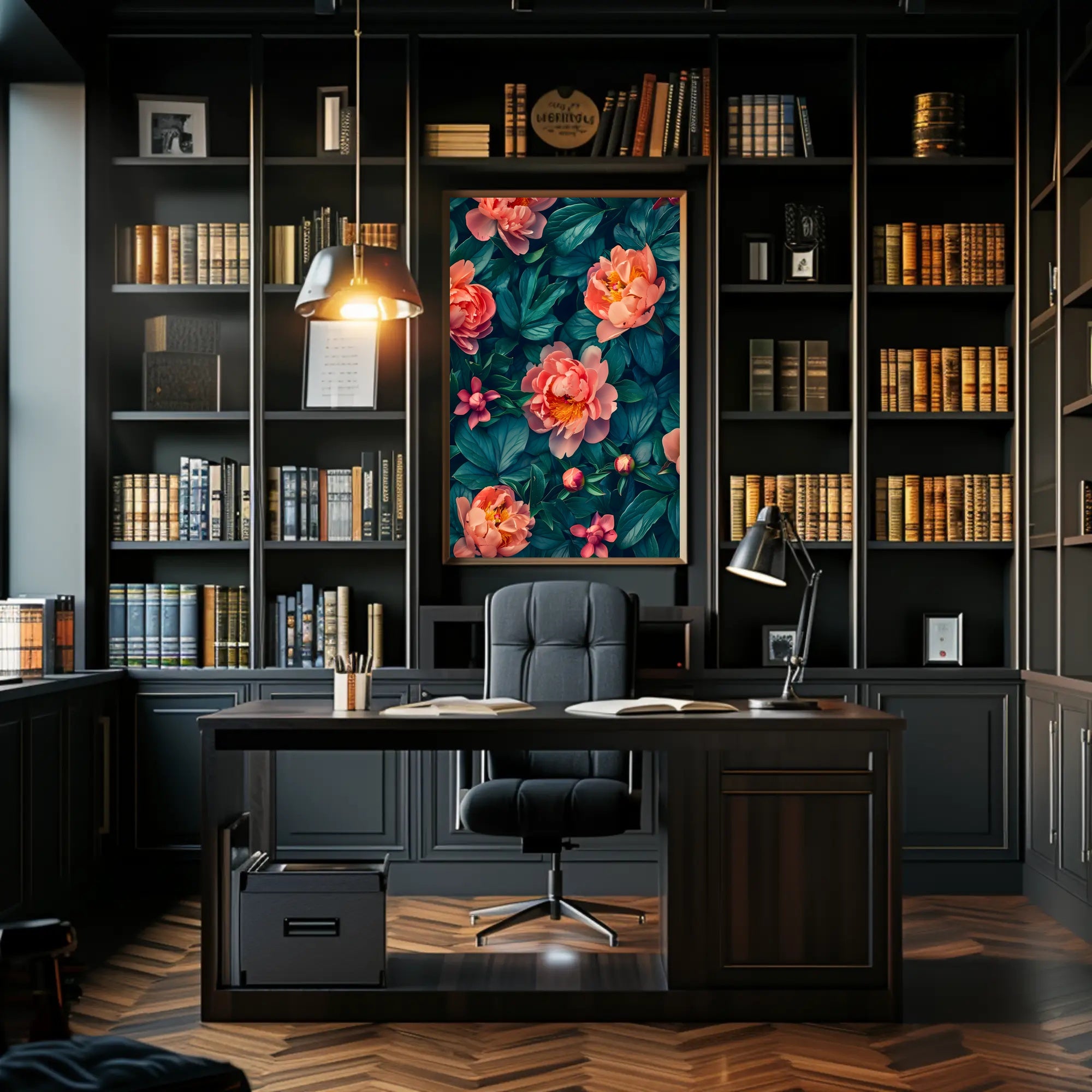 Elegant Peony Garden Floral Art Poster
