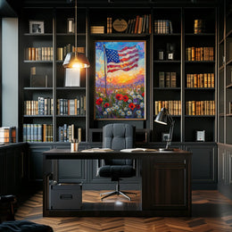 windswept American flag Poster