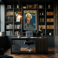 Albert Einstein Relativity Vintage Science Decor Poster