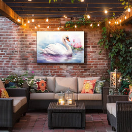 Serene Swan in Watercolor Poster