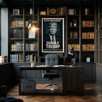 Donald Trump Visionary Leader in Blue Poster