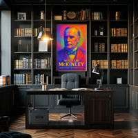 William McKinley 25th President of the United States Neon Gradient Overlay Poster