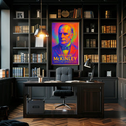 William McKinley 25th President of the United States Neon Gradient Overlay Poster