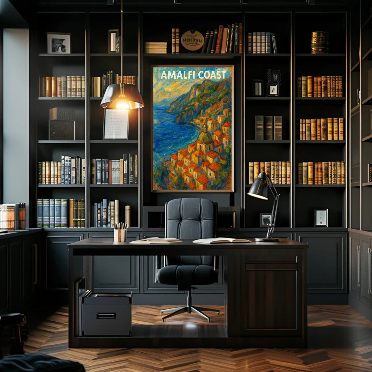 Amalfi Coast Poster Art Print for Coastal Home Decor