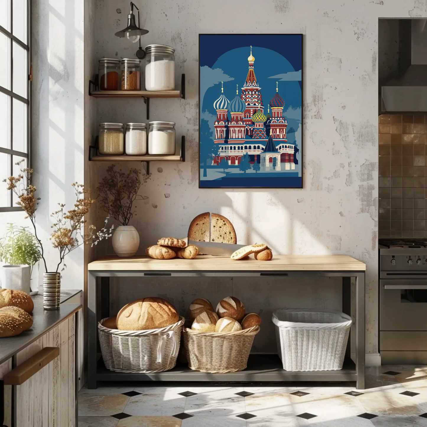 Saint Basil's Cathedral Moscow Landmark Travel Poster