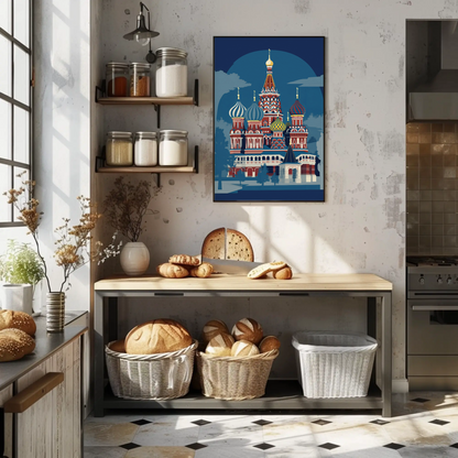 Saint Basil's Cathedral Moscow Landmark Travel Poster