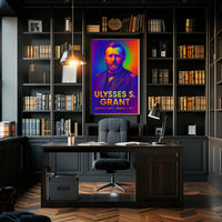 Ulysses S. Grant 18th President of the United States Neon Gradient Overlay Poster