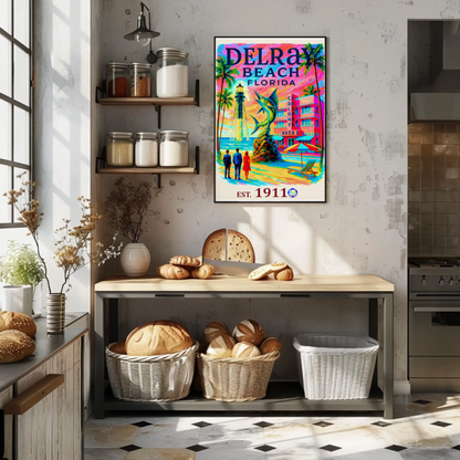 Delray Beach Florida Colony Hotel Lighthouse Travel Poster