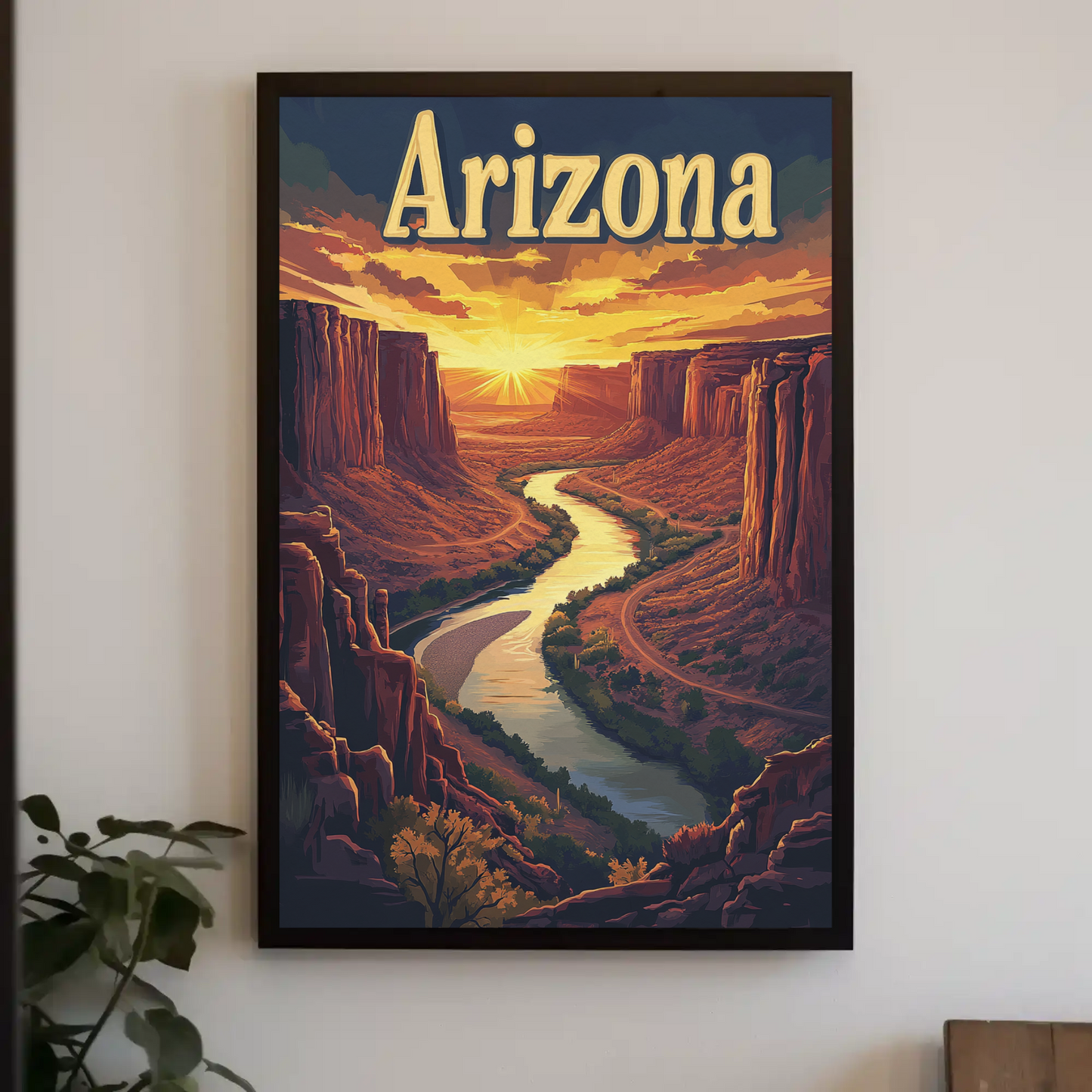 Arizona Vintage Poster - Canyon Sunset