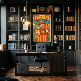 Carnival Clown Ticket Booth Poster