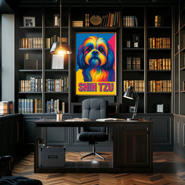 Vibrant Shih Tzu Portrait Poster