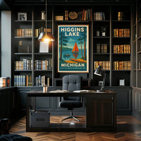 Higgins Lake Vintage Travel Poster PosterGoat