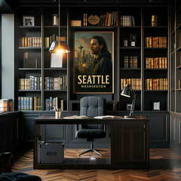 Seattle Skyline Portrait Poster