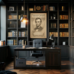 Abraham Lincoln 16th President Sketch Poster Wall Art Decor PosterGoat