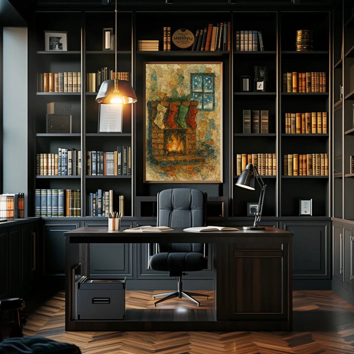 Cozy Holiday Hearth Poster