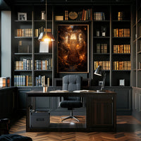 Enchanted Library Staircase Poster