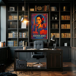 Buenos Aires Tango Art Deco Vintage Travel Poster