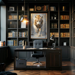 Majestic White Tiger Artistic Animal Poster