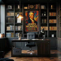 James Monroe 5th President of the United States Glitch Hop Art Poster