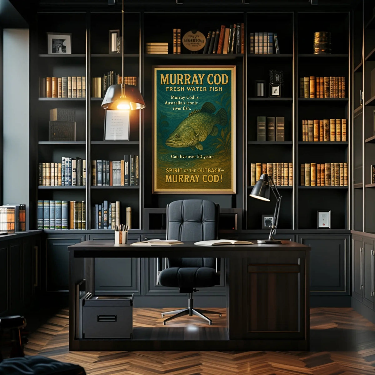 Murray Cod Vintage Illustration Educational Wall Art