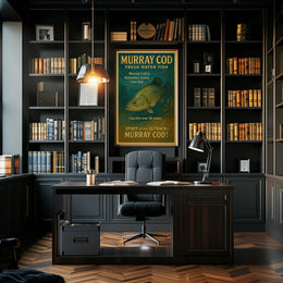 Murray Cod Vintage Illustration Educational Wall Art
