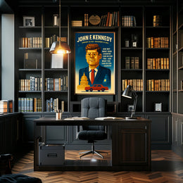 JFK Vintage Patriotic Art Print Historical or Presidential Poster