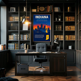 Indianapolis Skyline Travel Poster PosterGoat