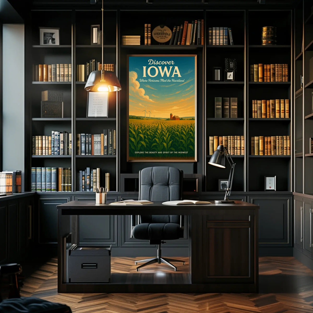 Iowa's Scenic Beauty Landscape Vintage Midwest Poster